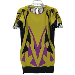 ETRO Silk Paisley Geometric Keyhole Back Mini Dress